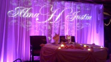 monogram with uplighting